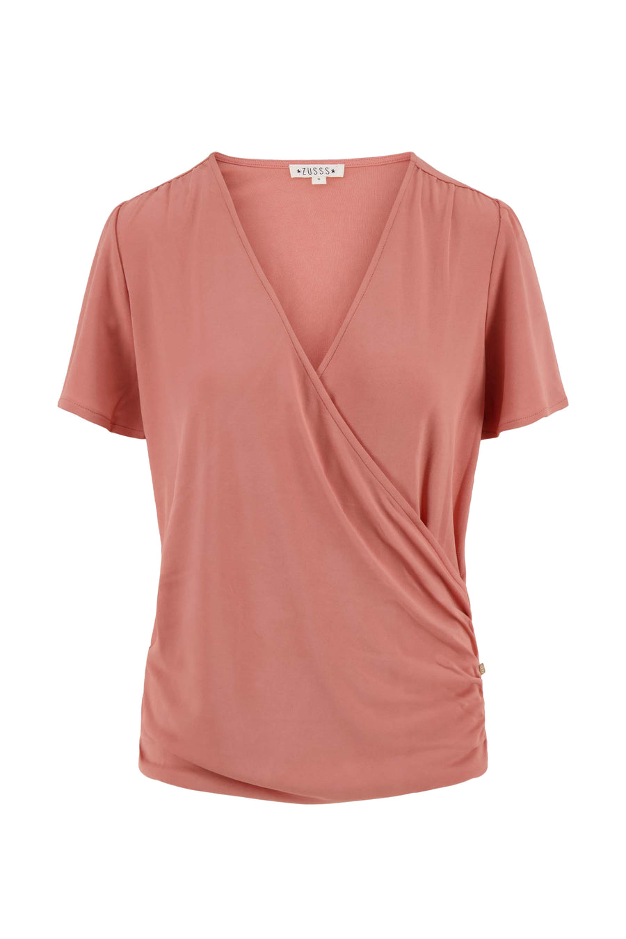 wrap top | coral pink