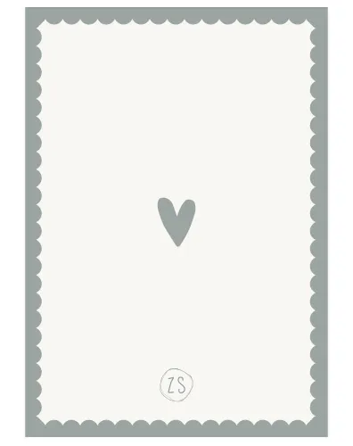 Greeting card Heart | white / gray blue
