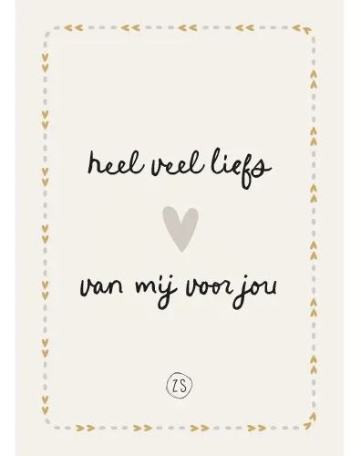 Greeting card Lots of love | white / ochre