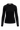 basic rib round neck top with stretch | black