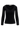 basic rib V neck top with stretch | black