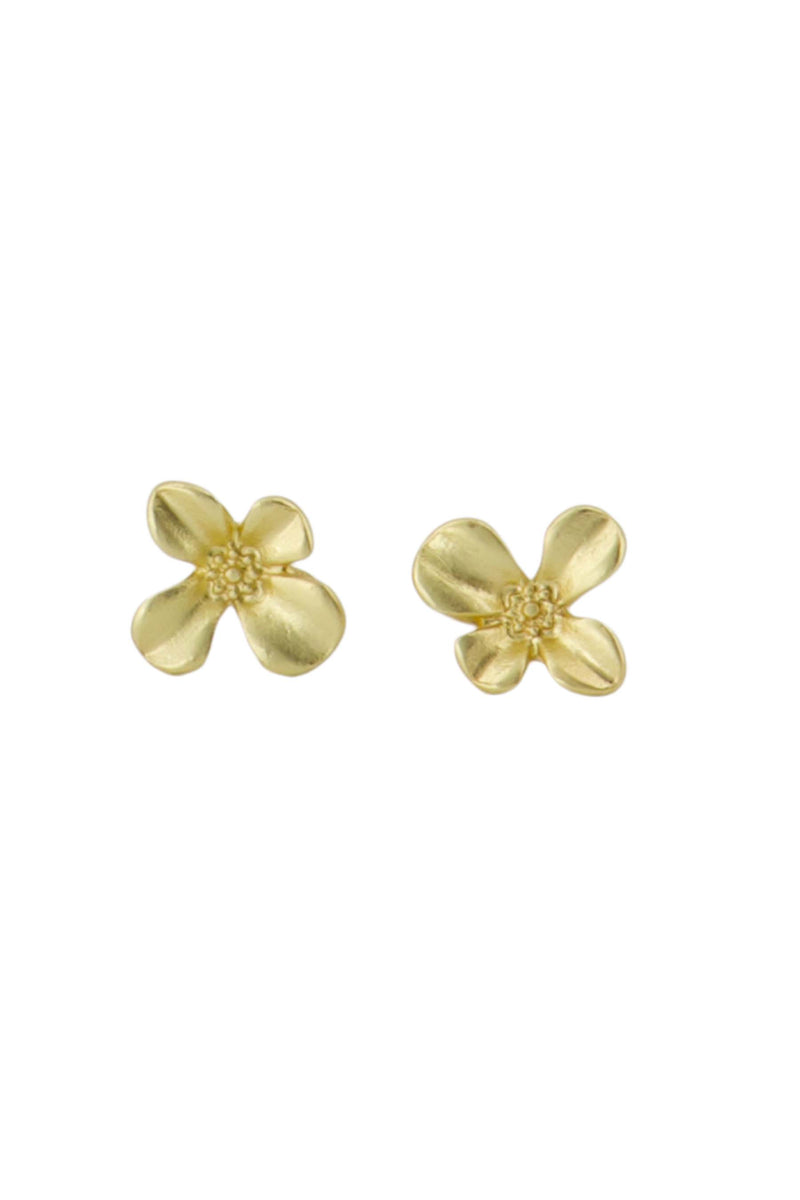 flower studs earrings | gold