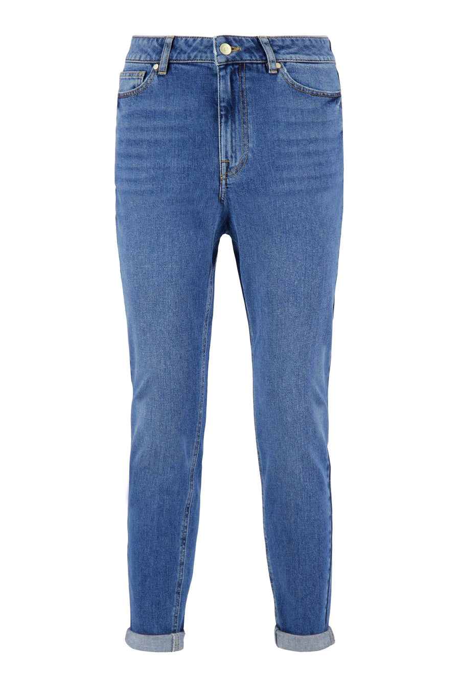 high waist jeans | mid blue