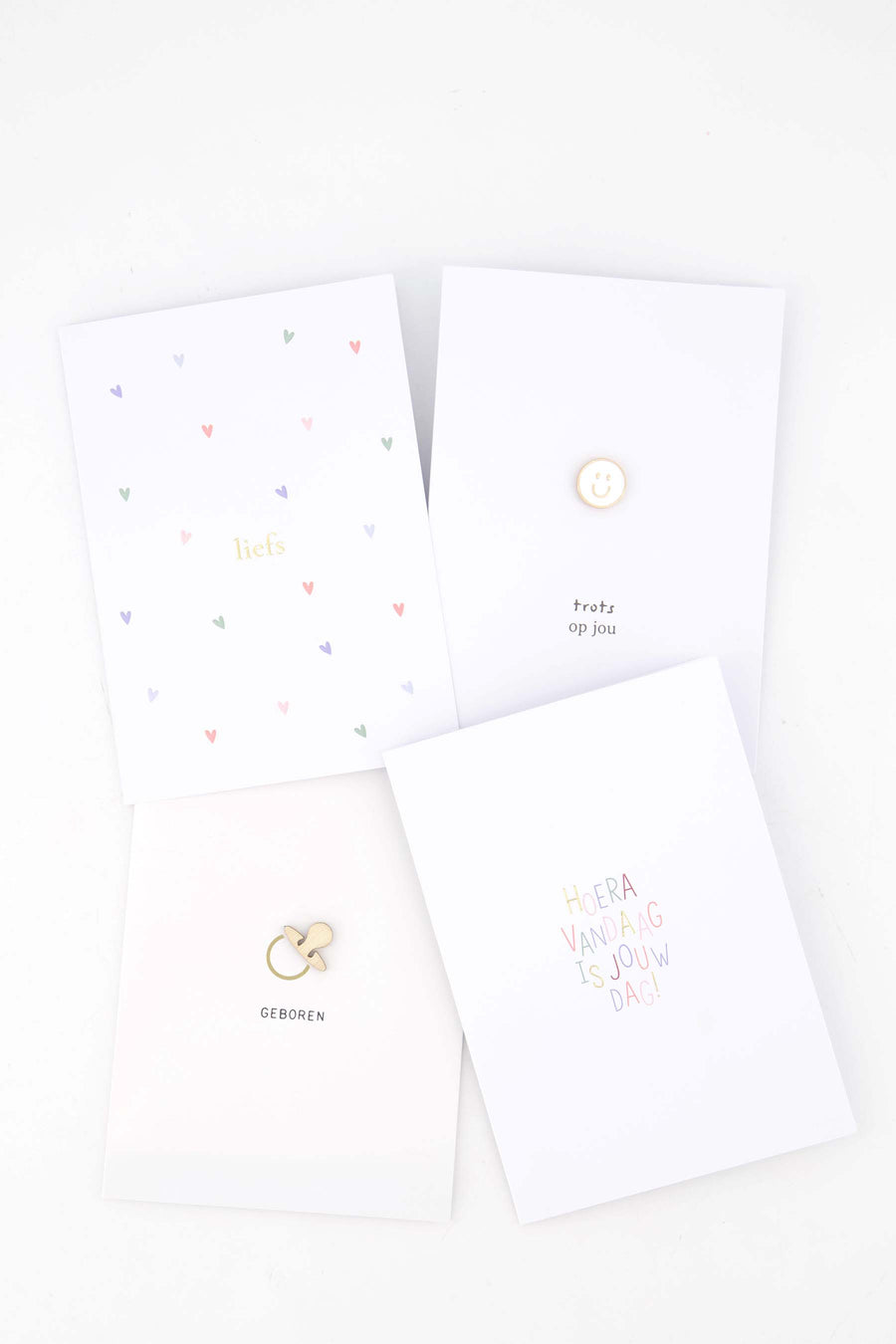 Set van 4 feest wenskaarten