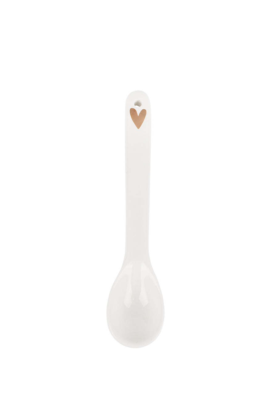 spoon gold heart | white
