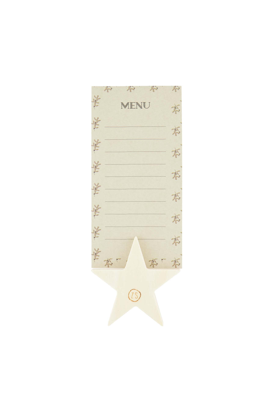 menu cards with wooden stand star | natural