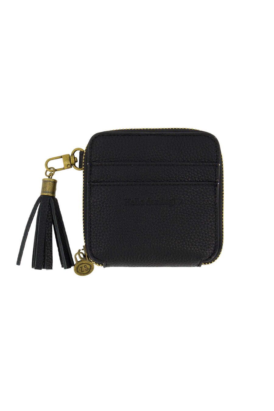 PU wallet with tassel | black