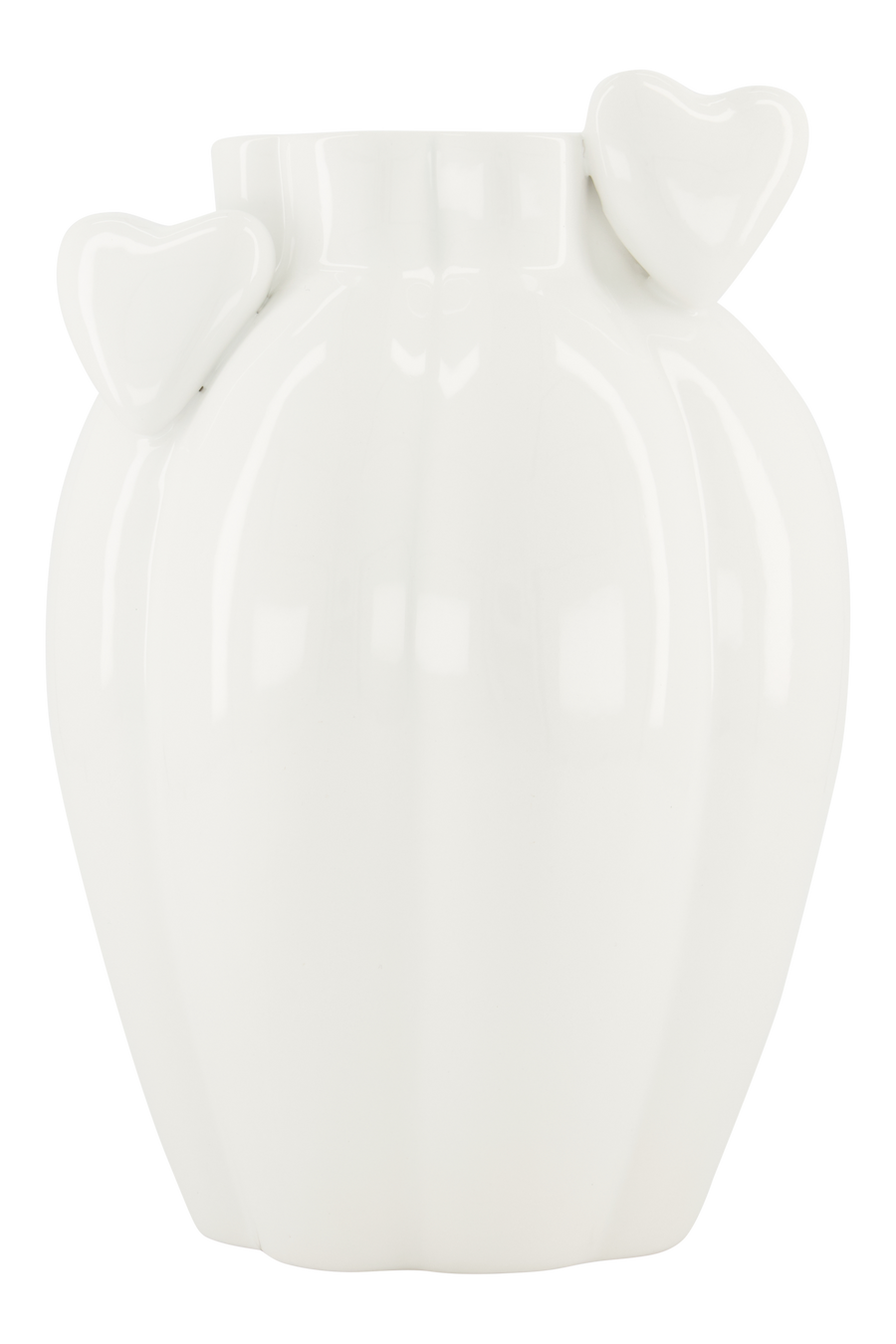 vase ceramic hearts white | white