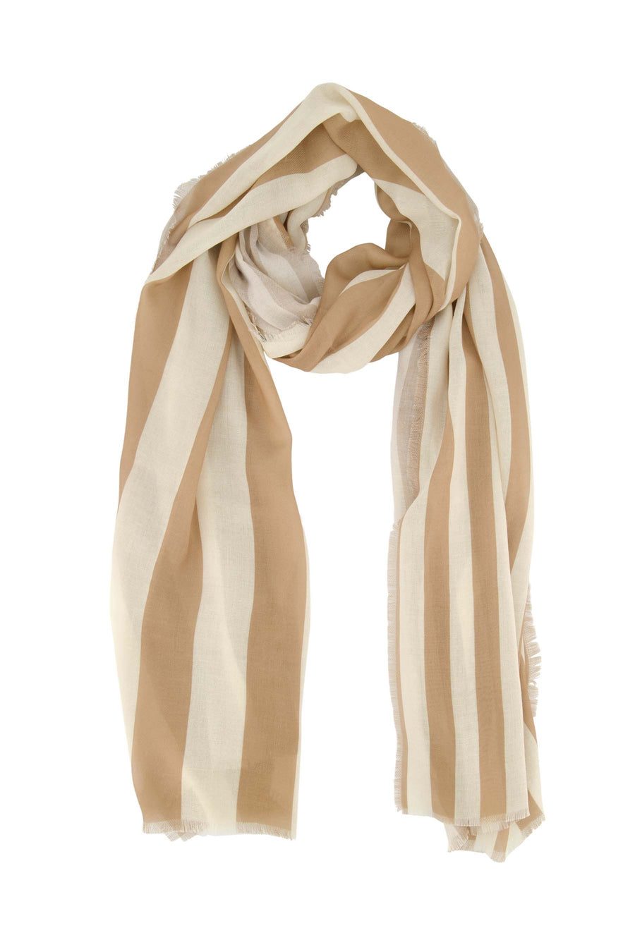 scarf with stripe | off white / taupe