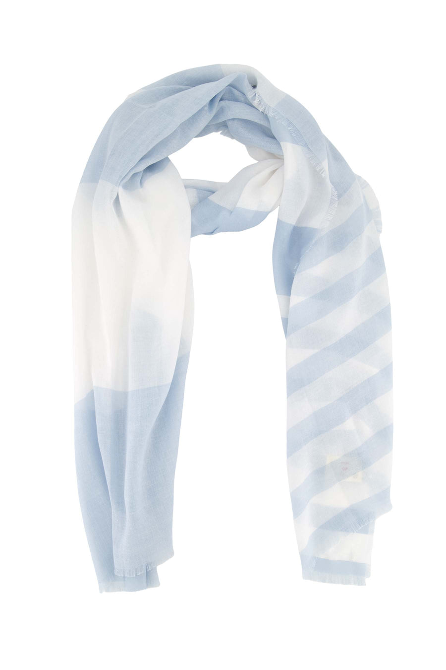 scarf with stripe | white / dark blue