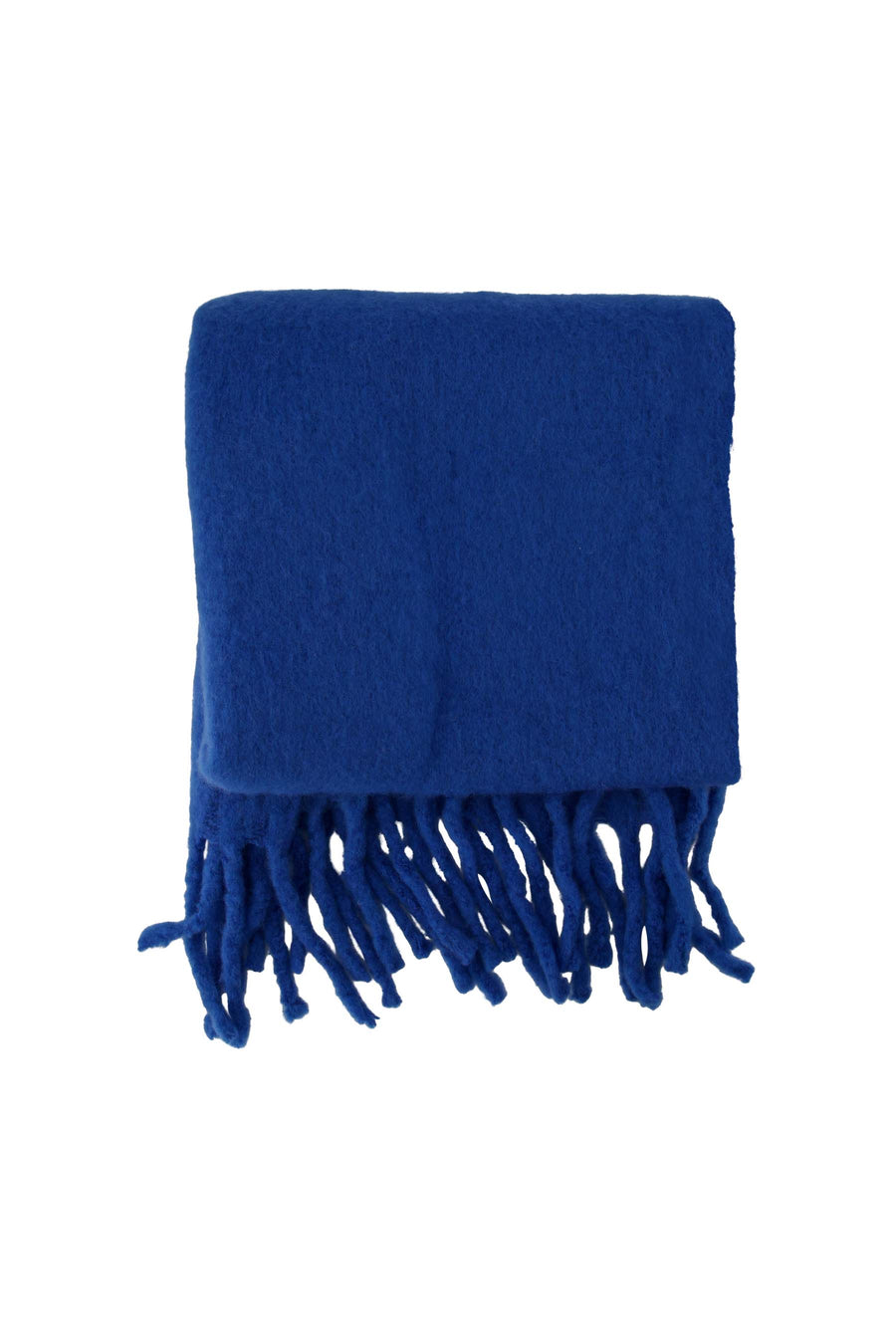 scarf with fringe | cobalt blue