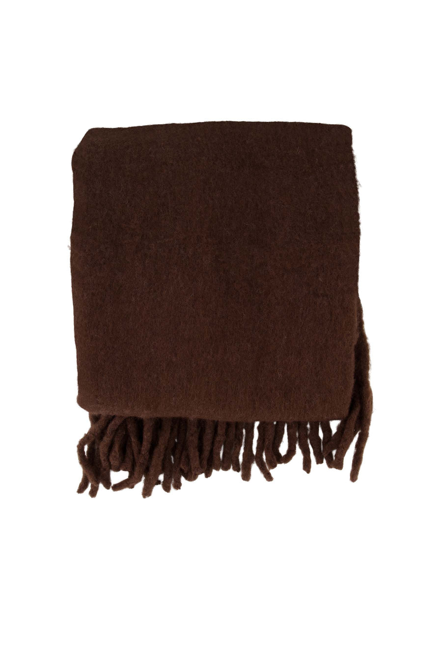 scarf with fringe | chocolate brown