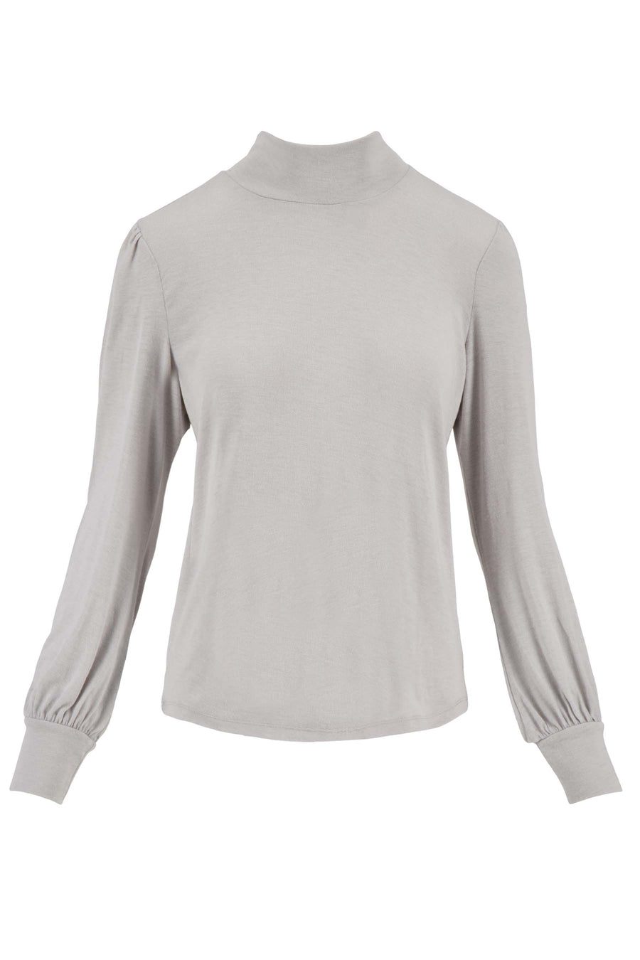 long sleeve top with turtleneck | light gray