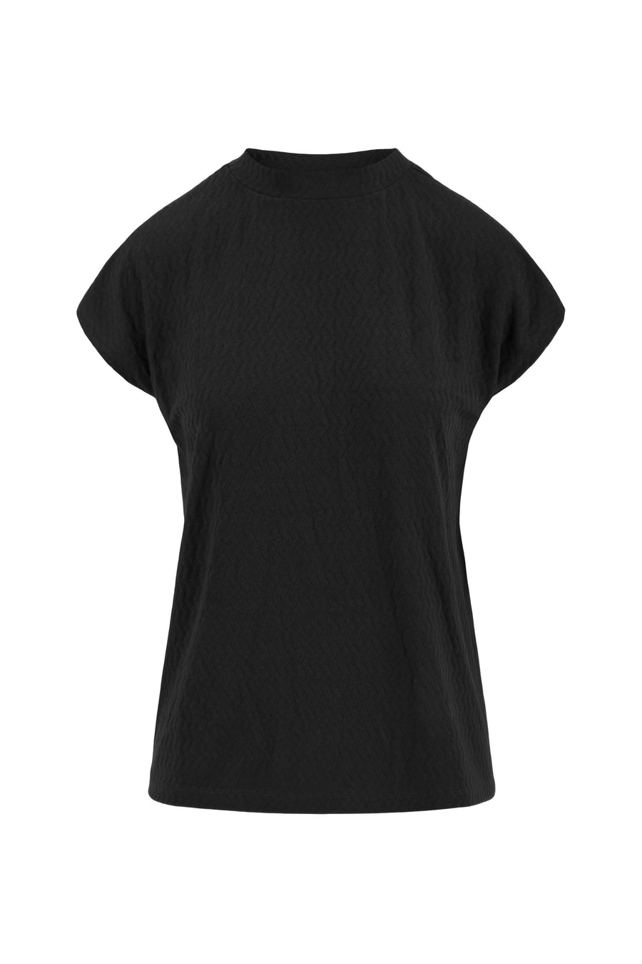 textured turtle top | black