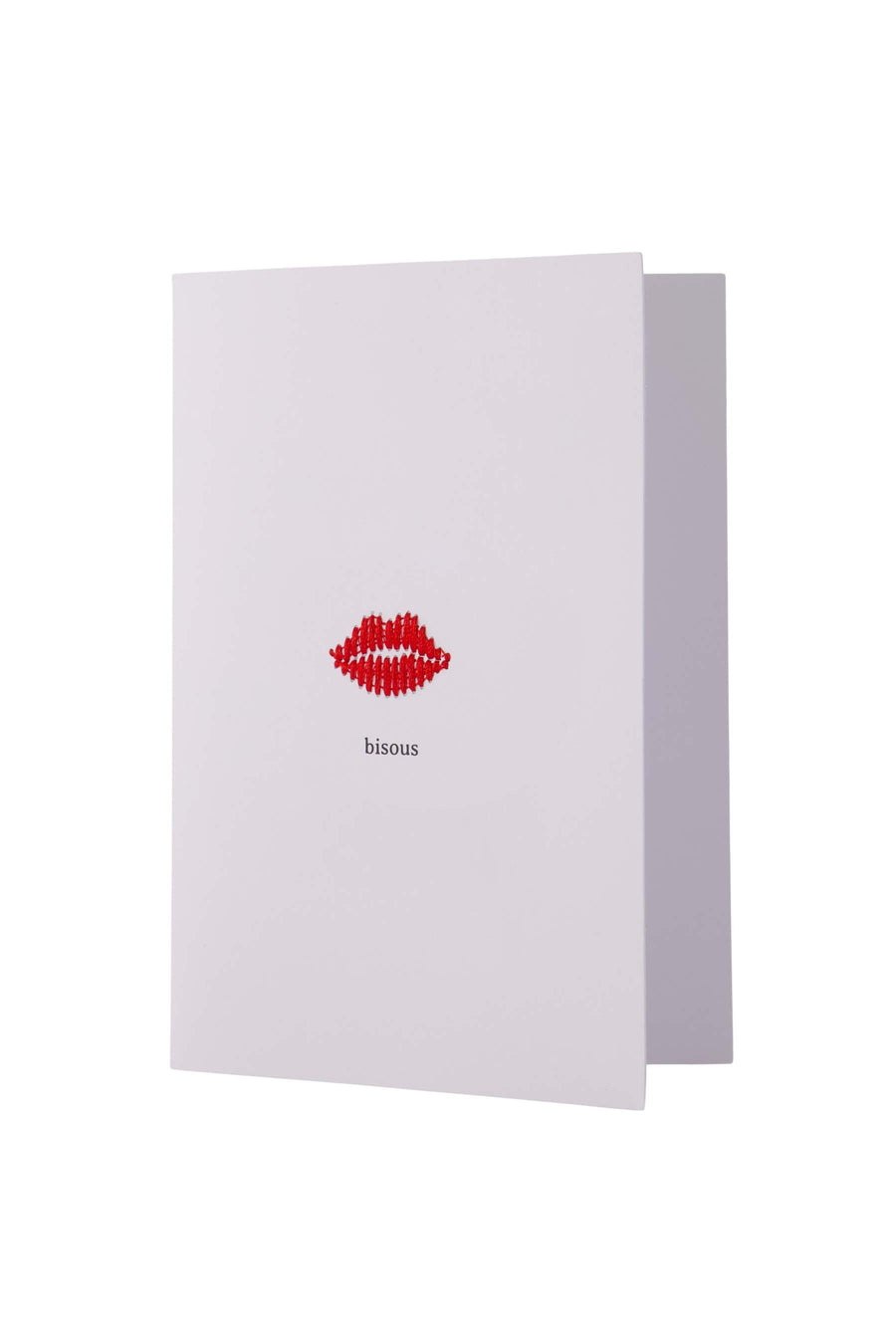 greeting card bisous | white / red