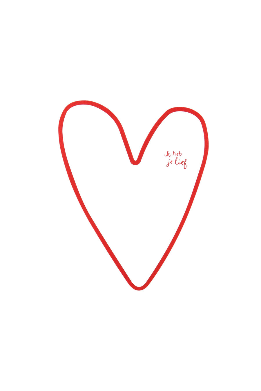 greeting card heart i love you | white / red