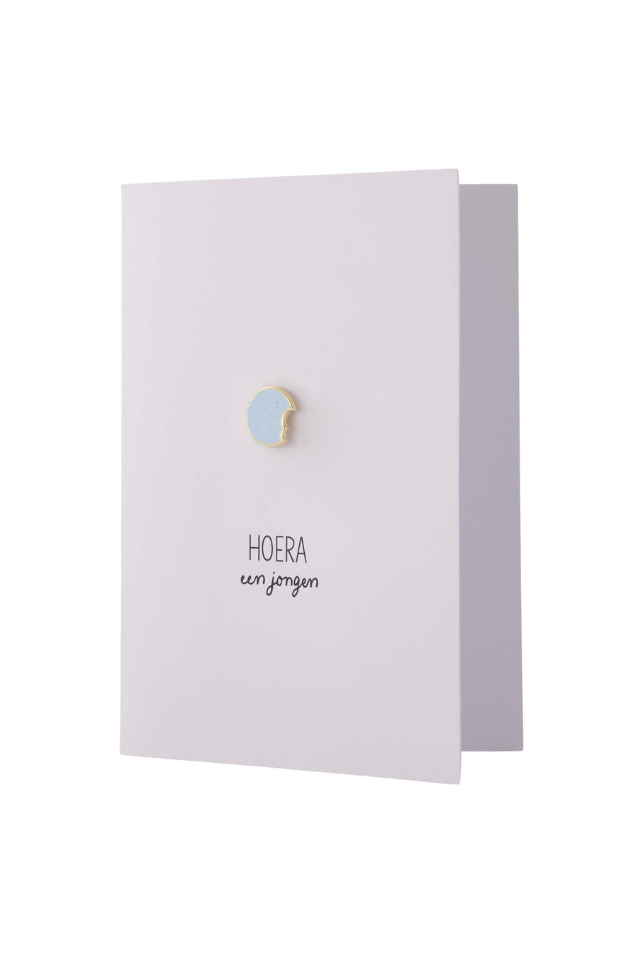 greeting card hurray a boy brooch | blue / white