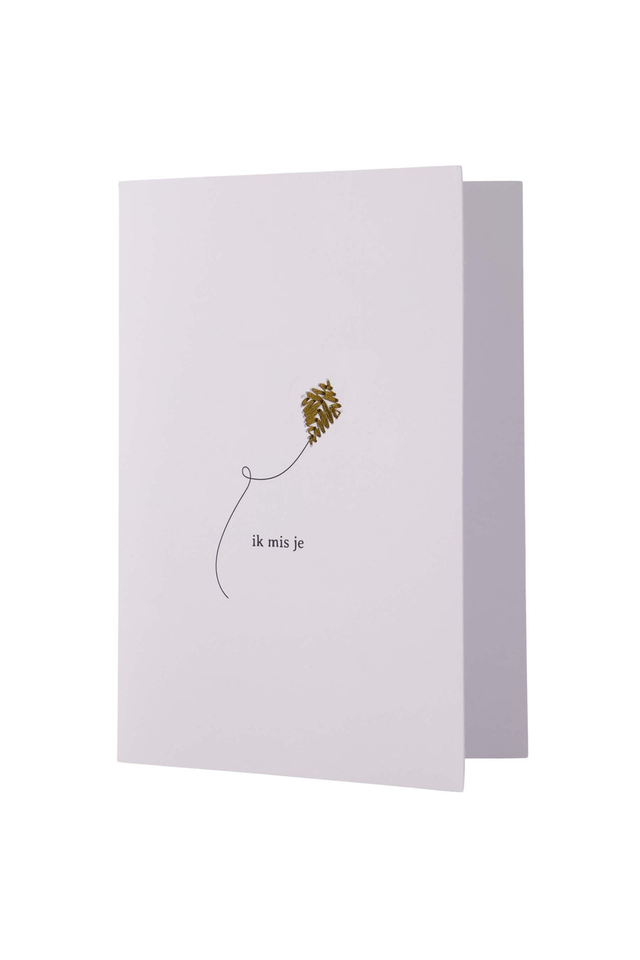 greeting card i miss you | white / gold