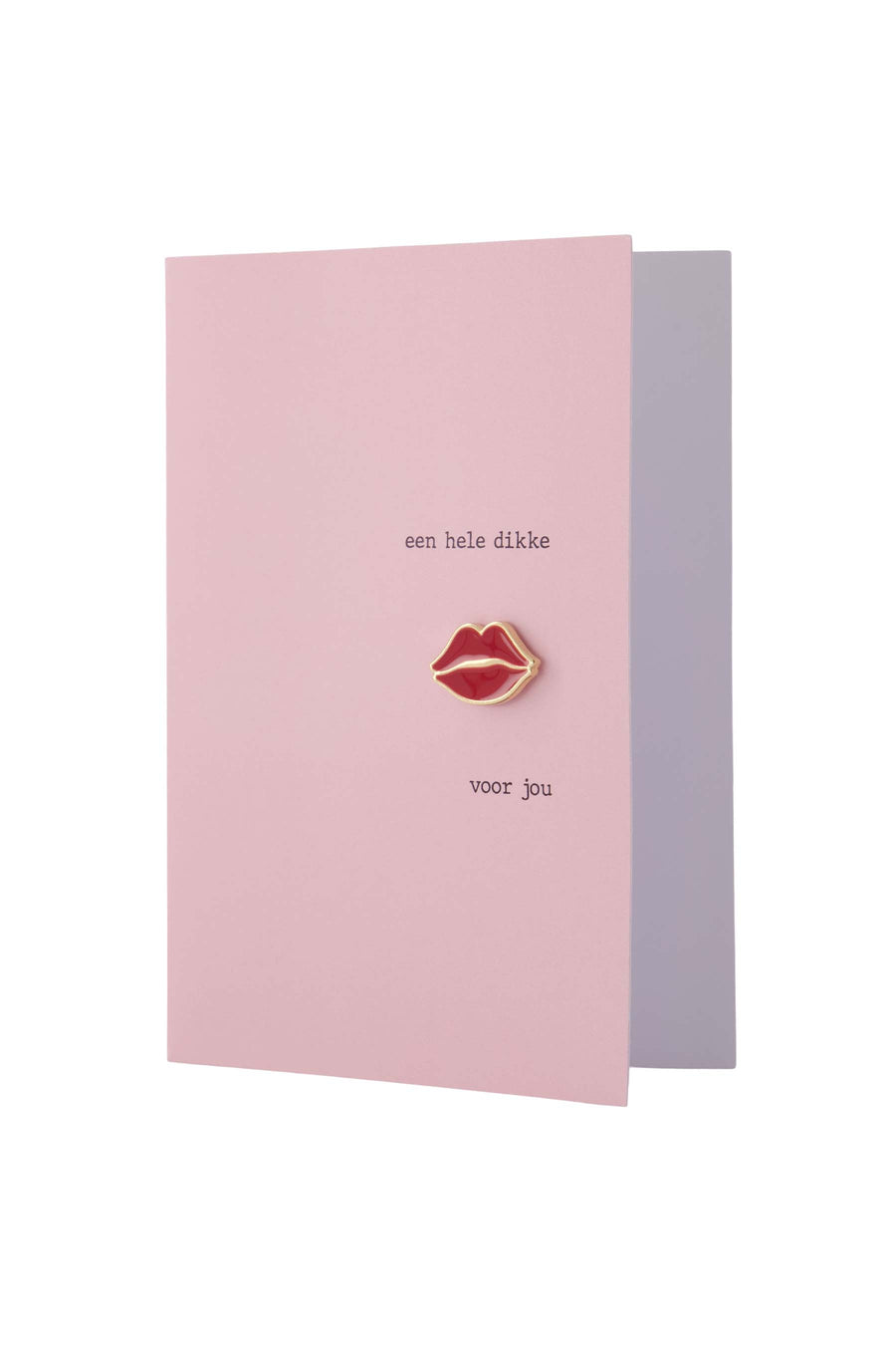 greeting card kiss brooch | pink / red