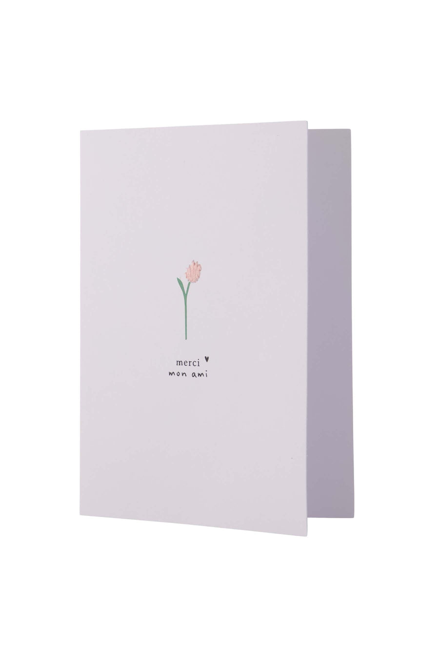 greeting card merci mon ami | white / salmon