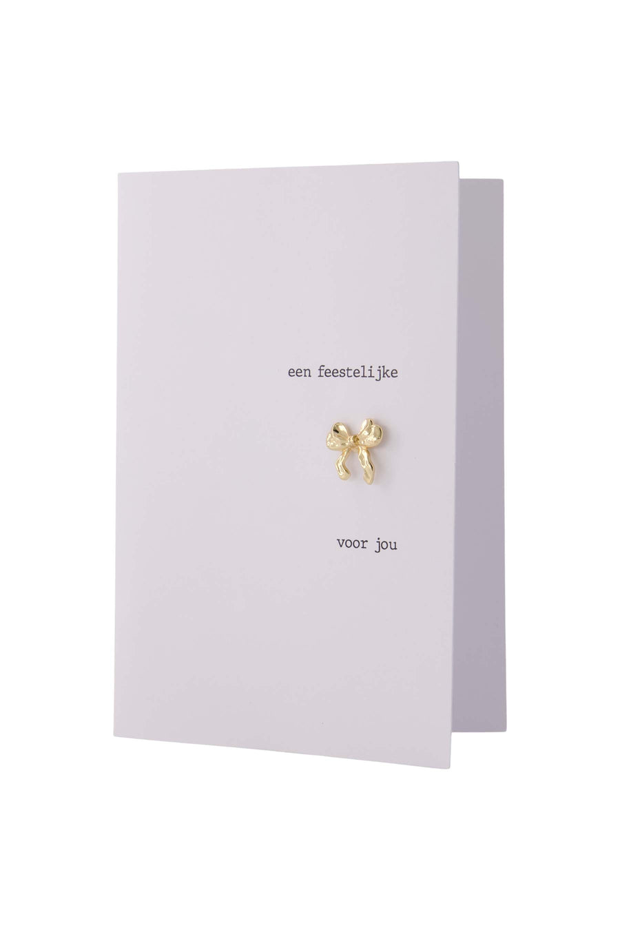 greeting card bow brooch | white / gold